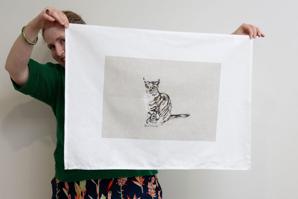 Tortoiseshell Cat Tea Towel