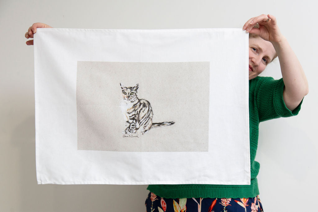 Tortoiseshell Cat Tea Towel