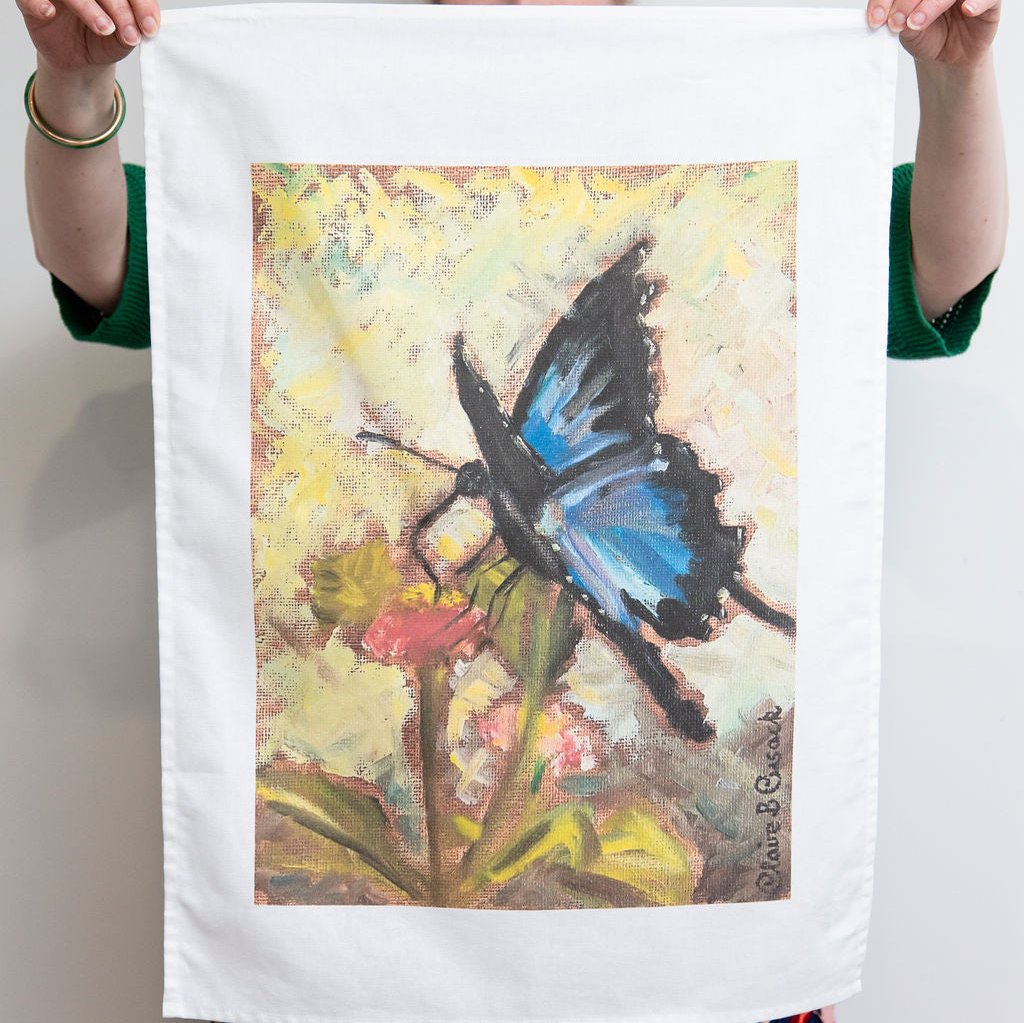 Blue Butterfly Tea Towel