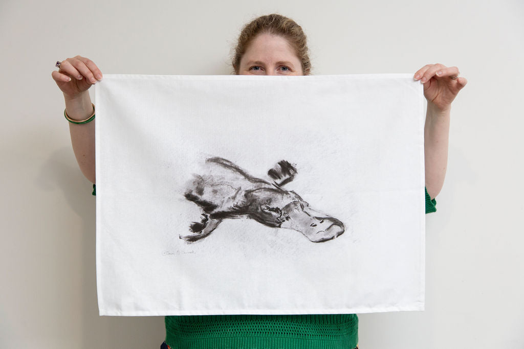 Charcoal Platypus Tea Towel