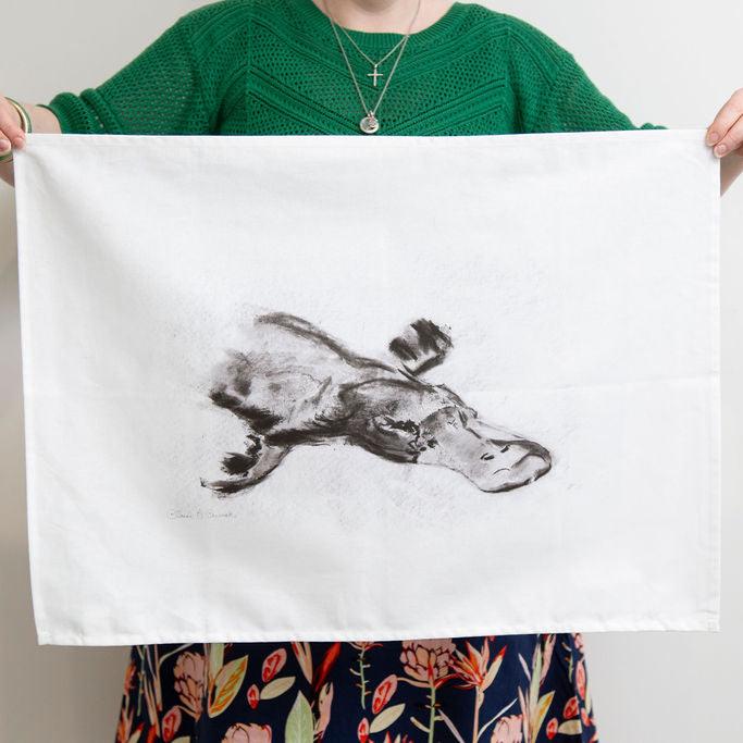 Charcoal Platypus Tea Towel