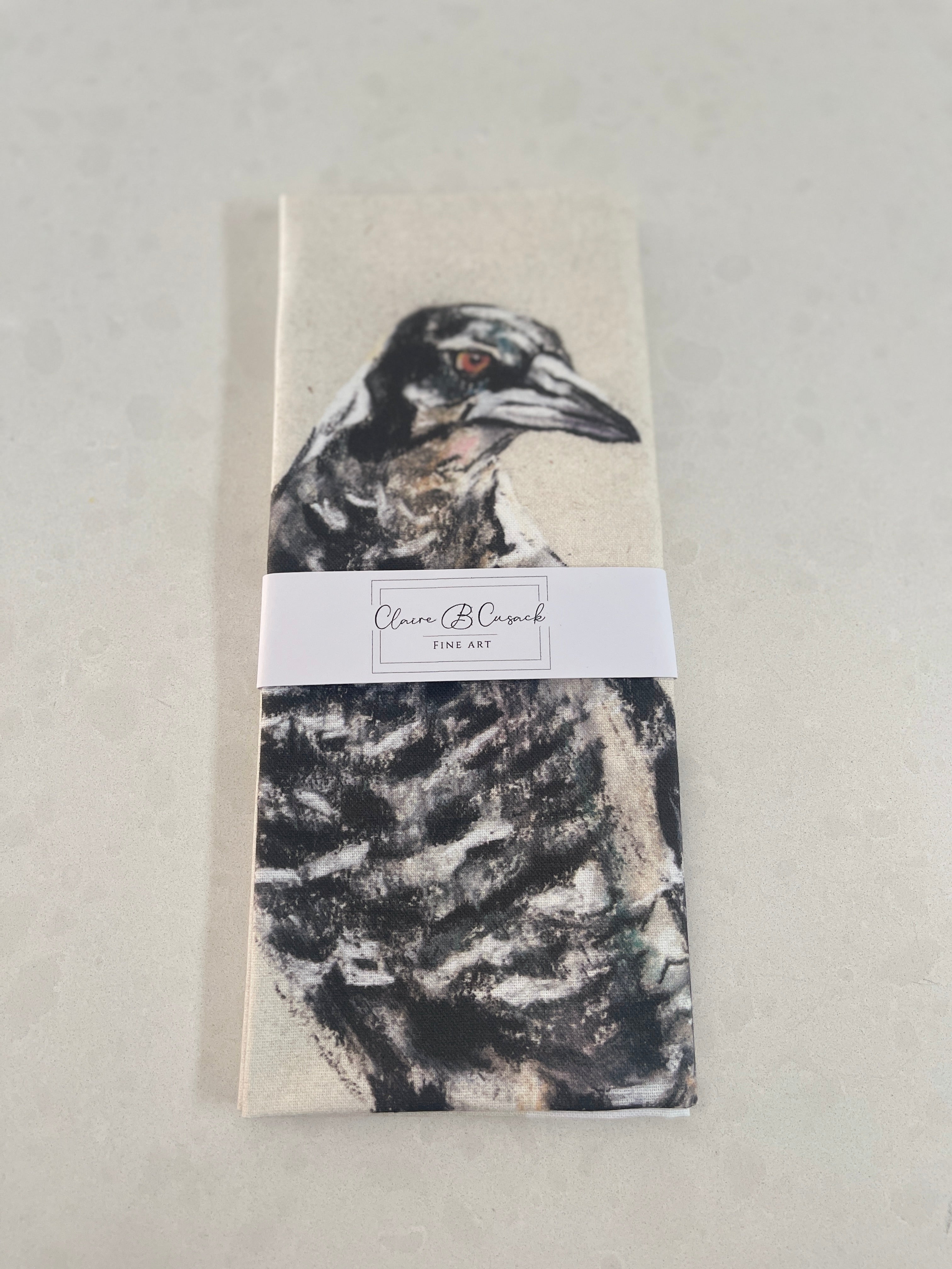 Baby Magpie Tea Towel