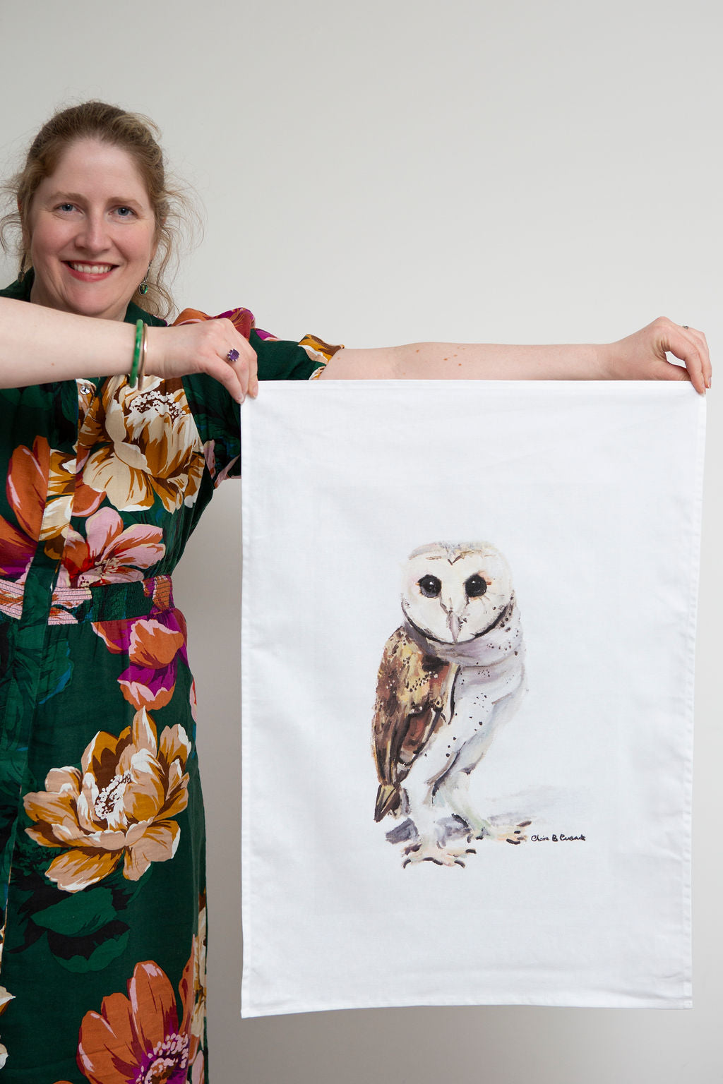 Australian Barn Owl Tea Towel