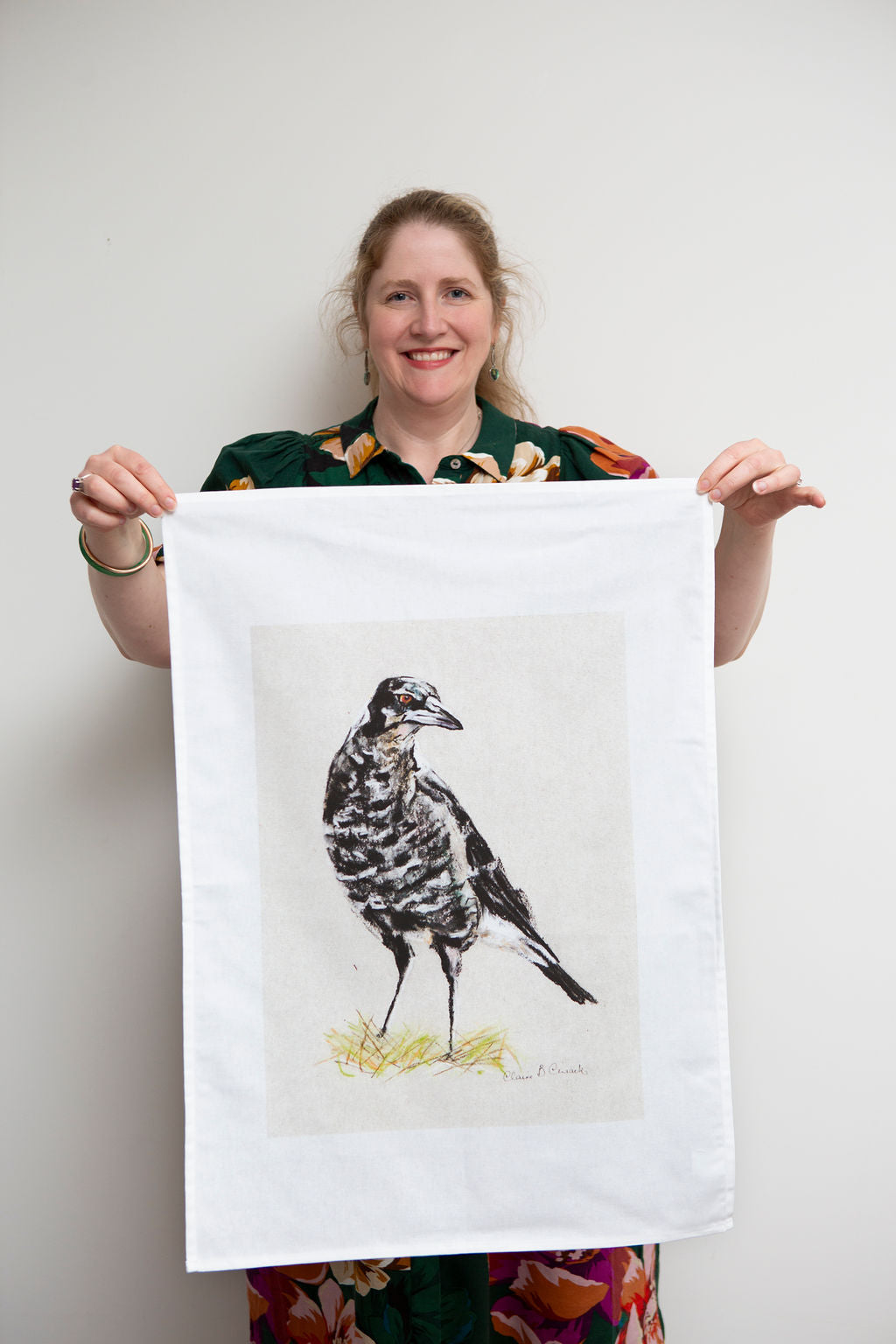 Baby Magpie Tea Towel