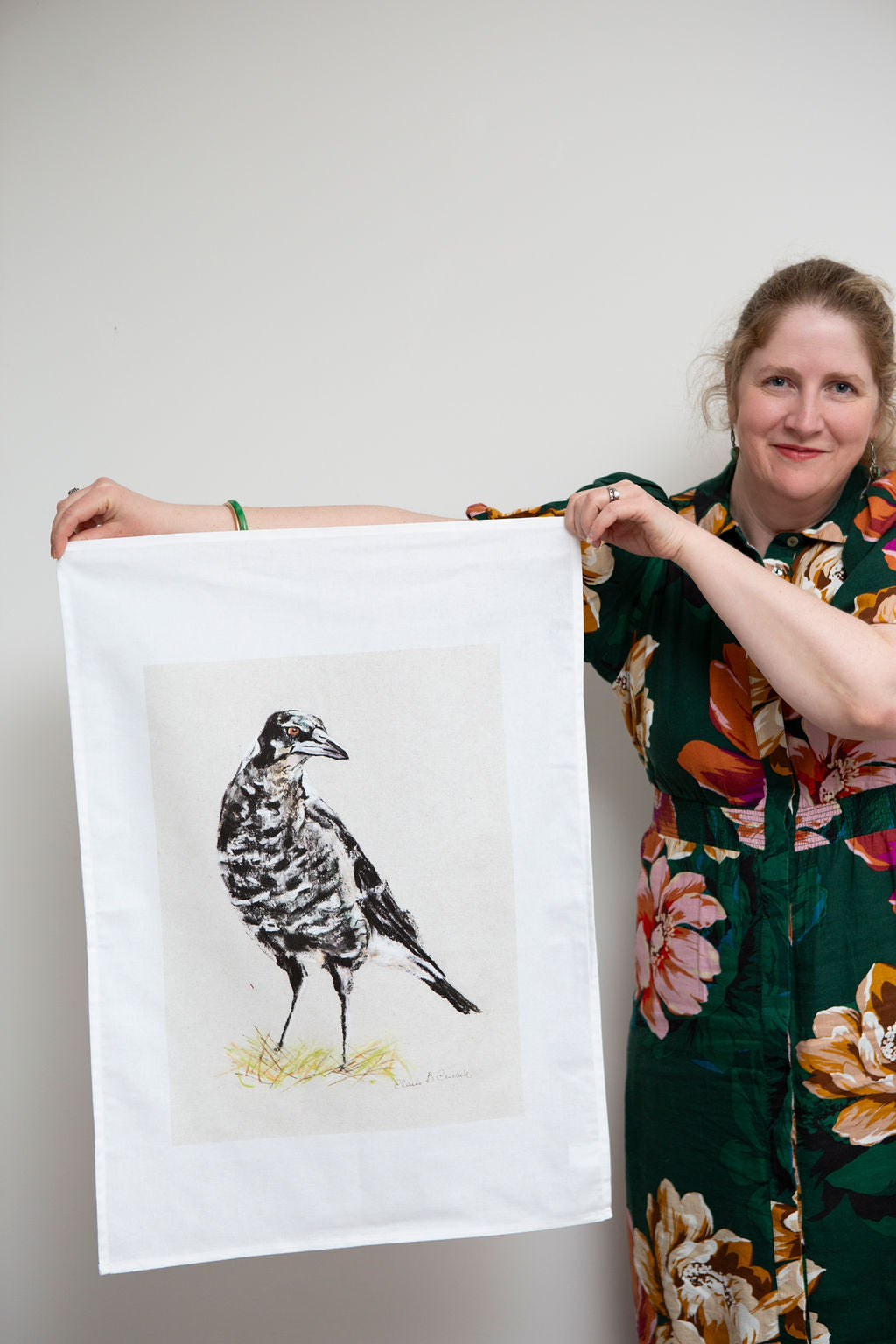 Baby Magpie Tea Towel