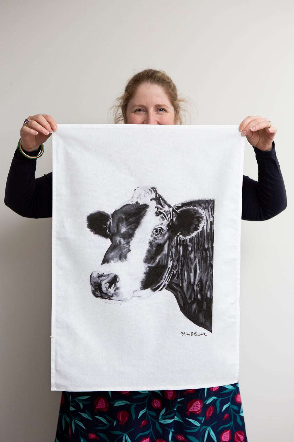 Patches the Steer Tea Towel