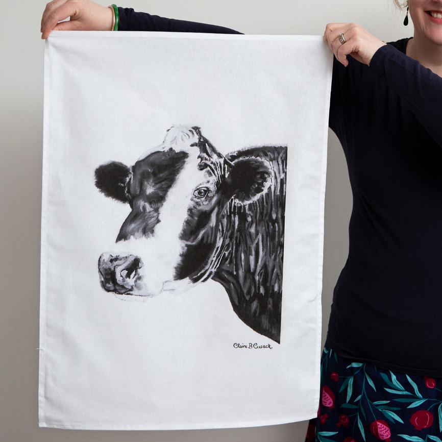 Patches the Steer Tea Towel