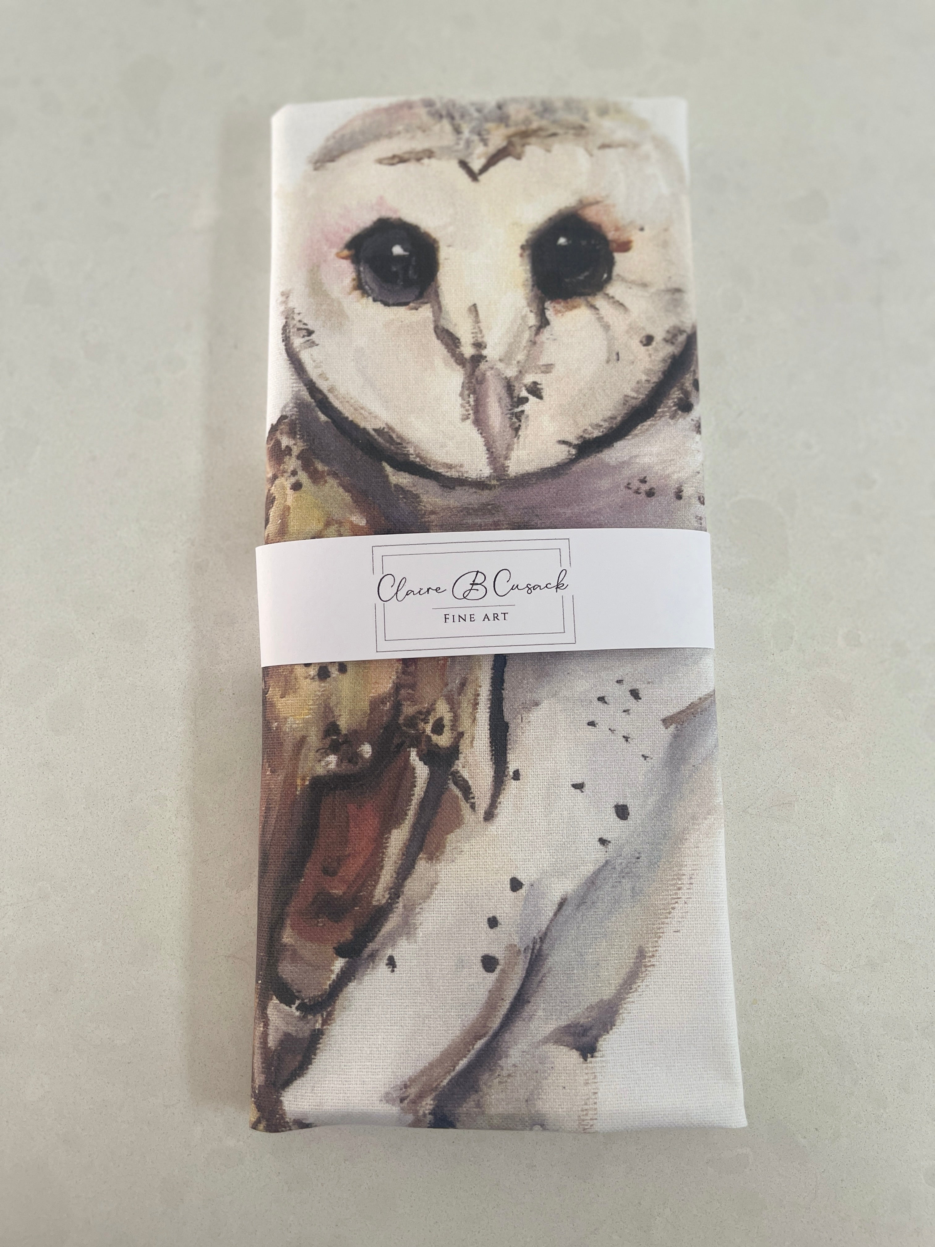 Australian Barn Owl Tea Towel