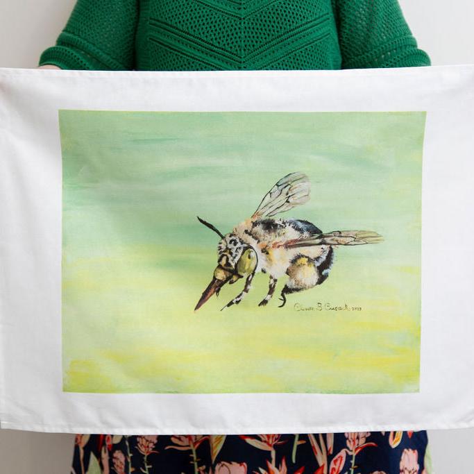 Australian Native Blue Banded Bee Tea Towel