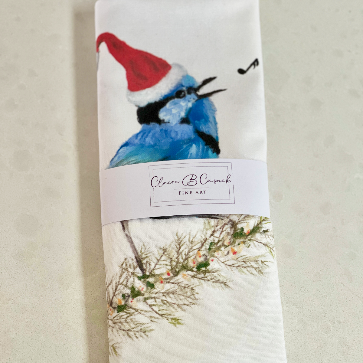 Christmas Fairy Wrens Tea Towel